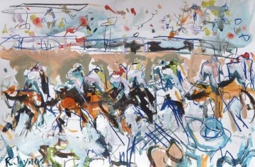 horse racing 01 impressionist Oil Paintings